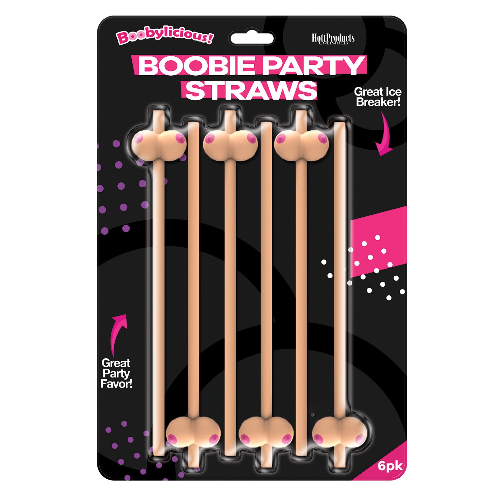 Booby Straws Pack of 6 - Flesh