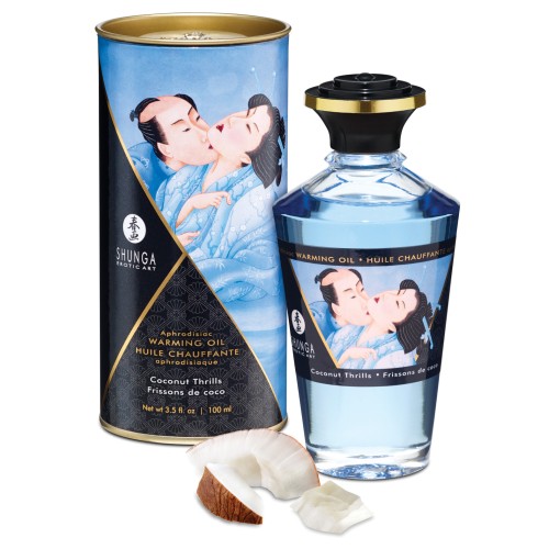 Aceite Calentador Shunga - Coconut Thrills 3.5 oz Delicioso Masaje