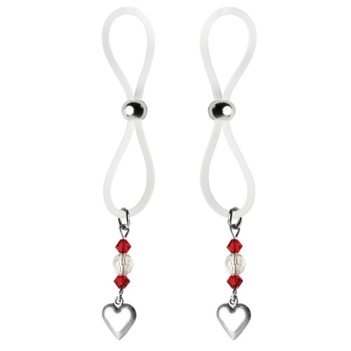 Bijoux de Nip Halos de Pezón con Charm de Corazón Rojo Transparente Oferta