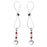 Bijoux de Nip Halos de Pezón con Charm de Corazón Rojo Transparente Oferta