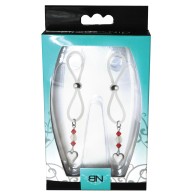 Bijoux de Nip Halos de Pezón con Charm de Corazón Rojo Transparente Oferta