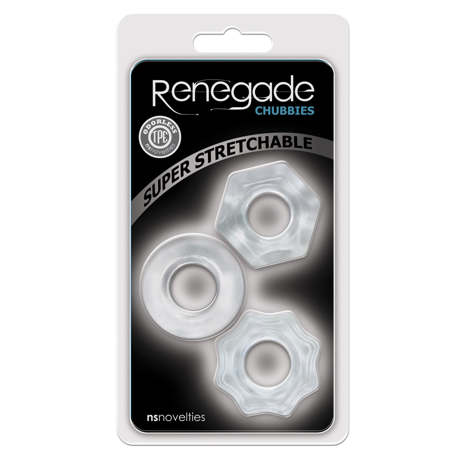 Set de Anillos Cock Renegade Chubbies Transparentes