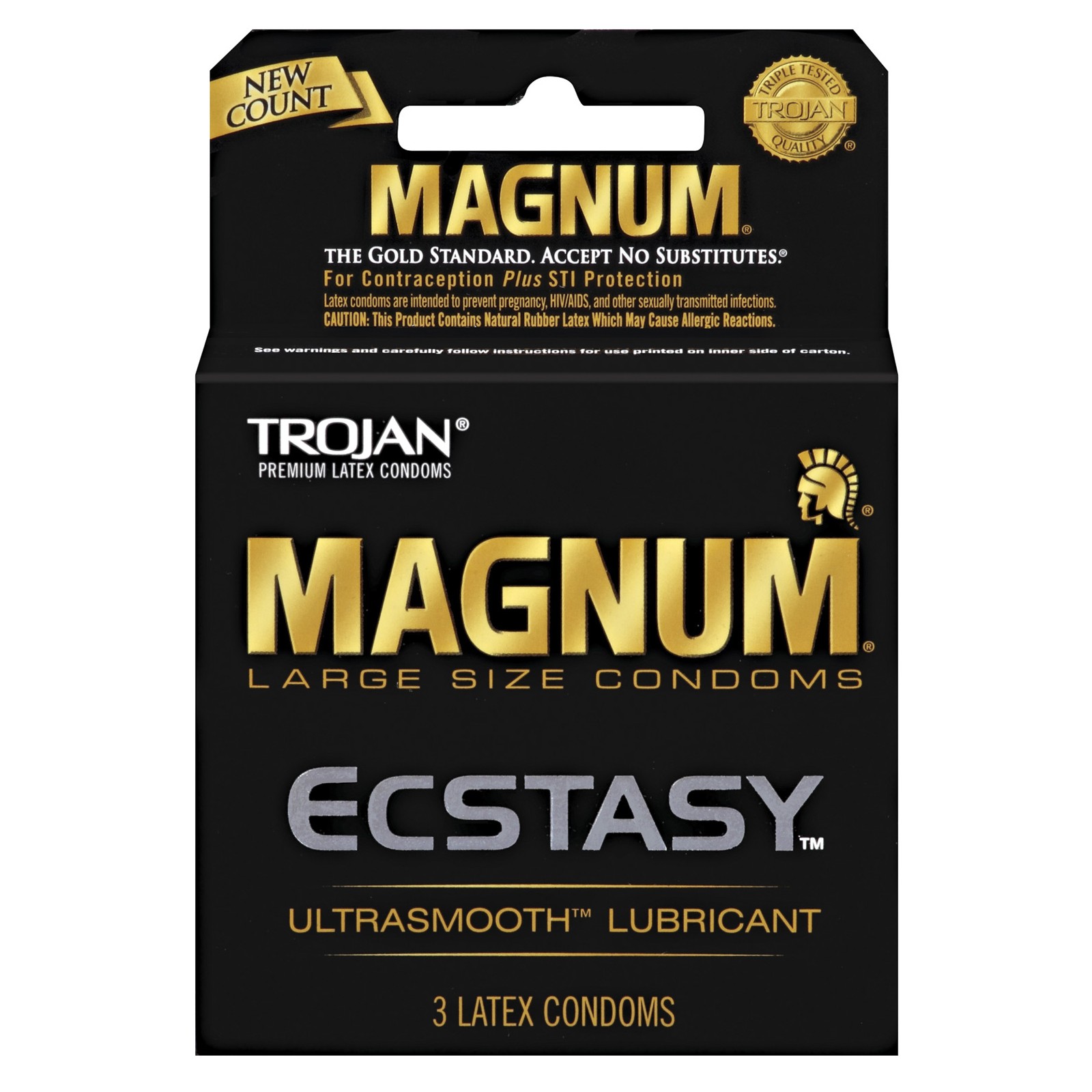 Condones Magnum Ecstasy Trojan Caja de 3