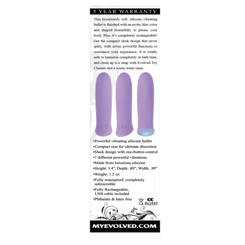 Evolved Purple Haze Vibrador Bullet Recargable - Siete Funciones