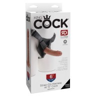 Arnés Strap-On King Cock con Pene de 6 Pulgadas Beige