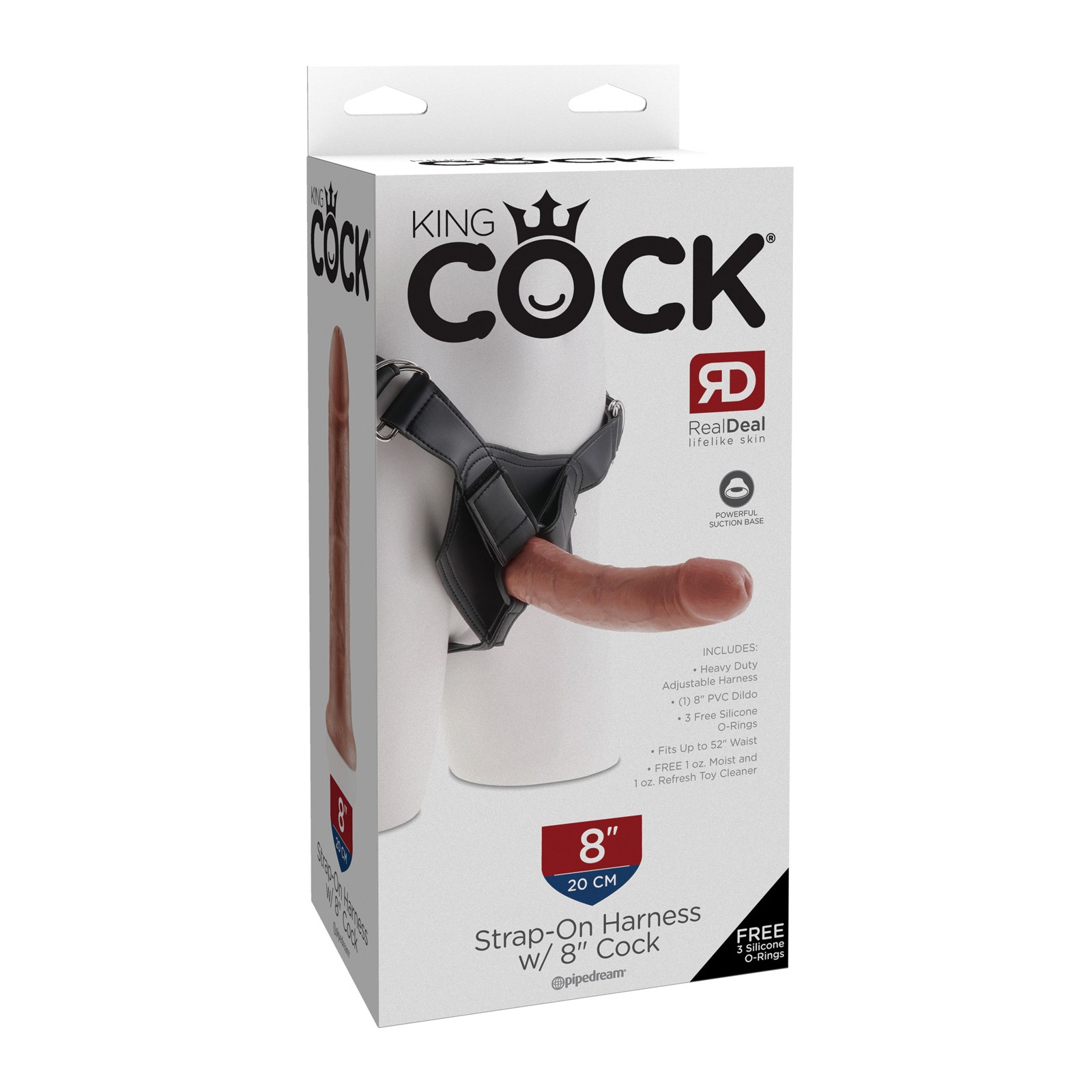 King Cock Strap-On Harness with 8 Inch Cock