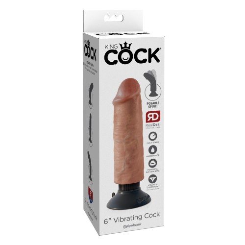 Pene Vibrador King Cock de 6 Pulgadas para Placer Realista