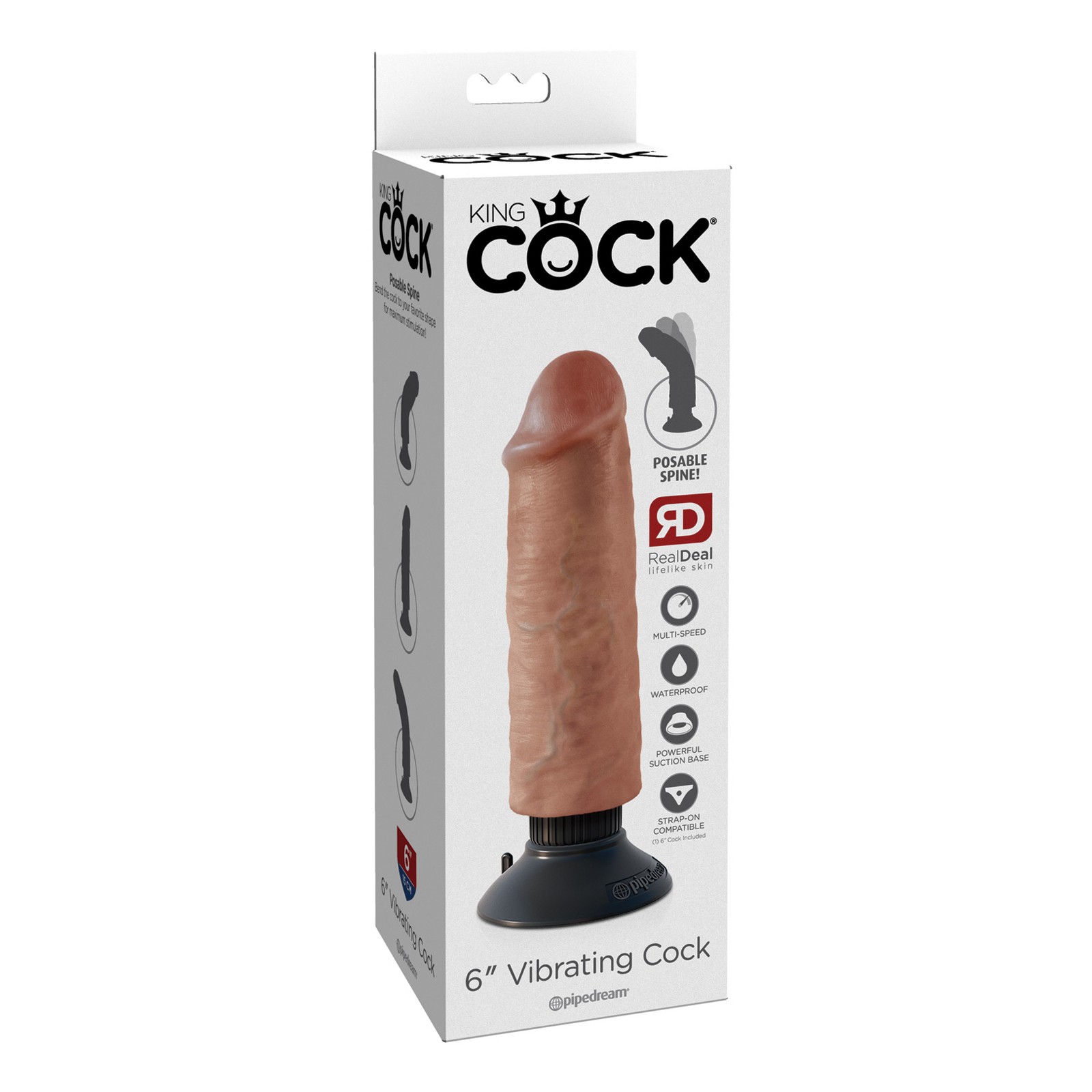 King Cock 6 Inch Vibrating Cock for Realistic Pleasure