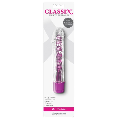 Vibrador Classix Mr. Twister Rosa con Manga