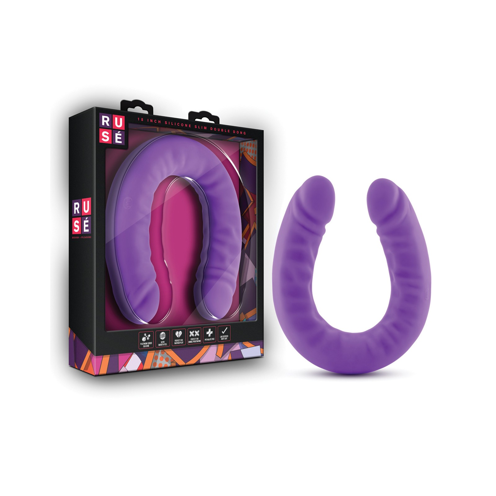 Dildo Doble Slim Blush Ruse 18 pulgadas Púrpura - Placer Versátil