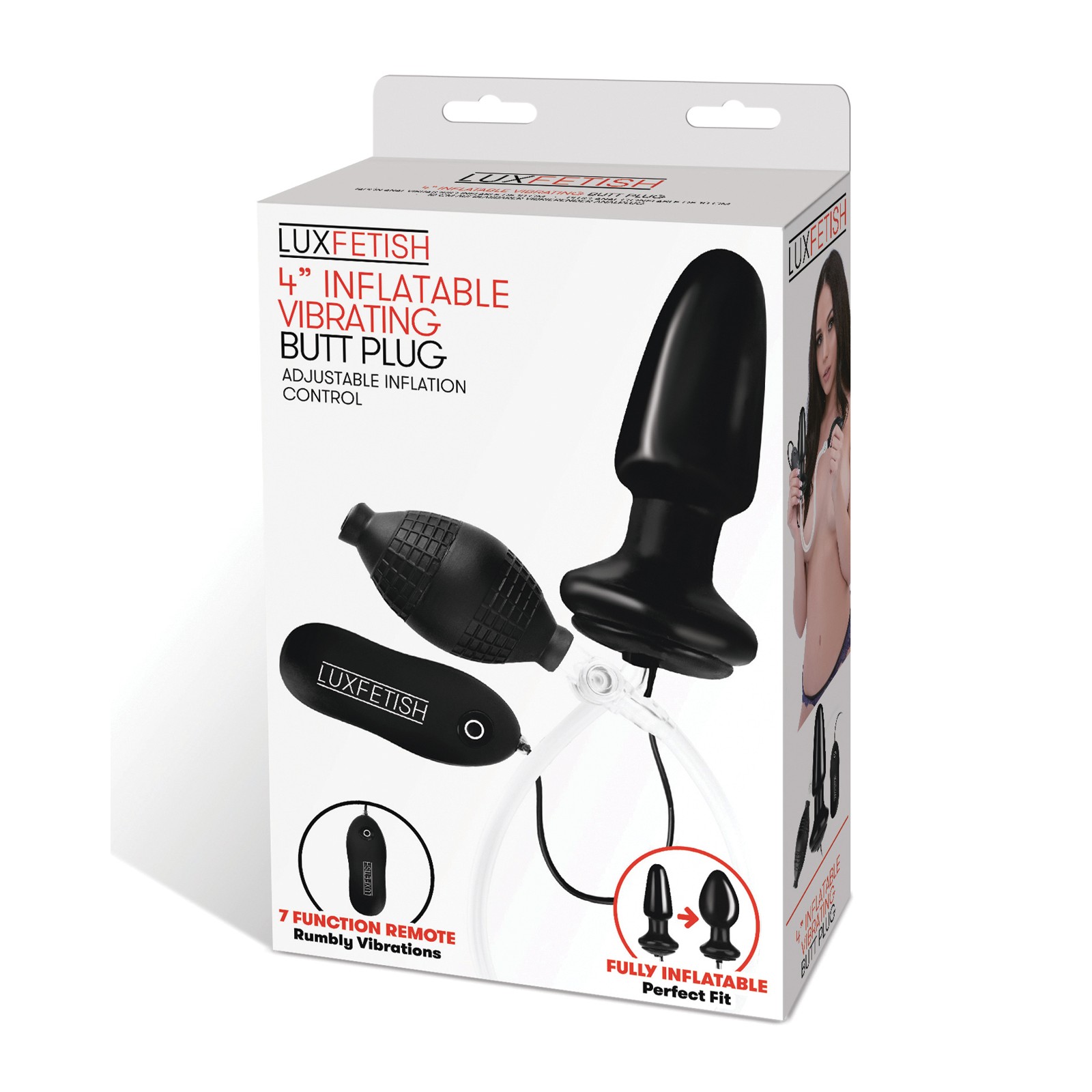 Lux Fetish Inflatable Butt Plug with Vibrations