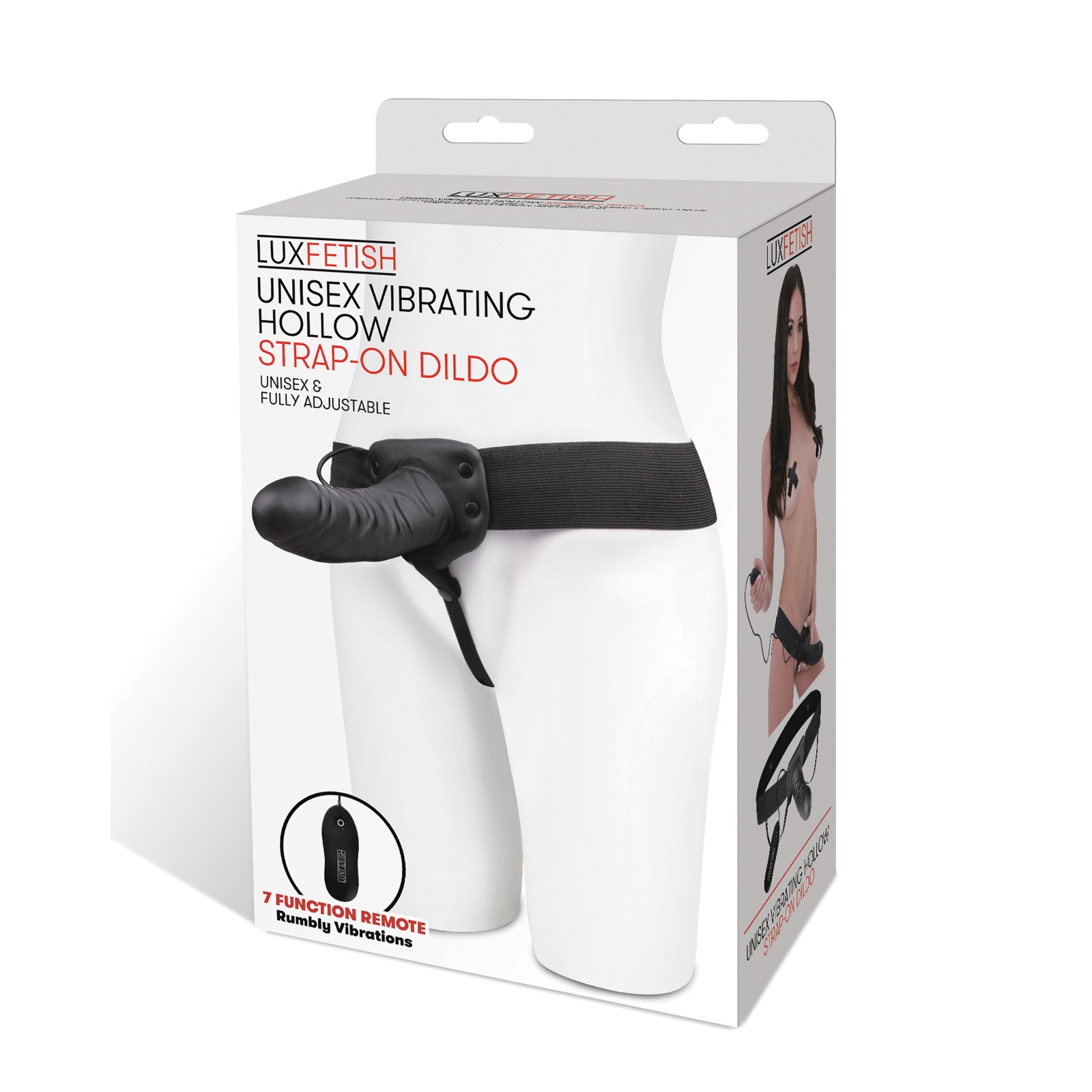 Lux Fetish Unisex Vibrating Hollow Strap-On Dildo