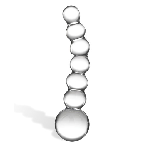 Curved Glass Beaded Dildo 5 Inches