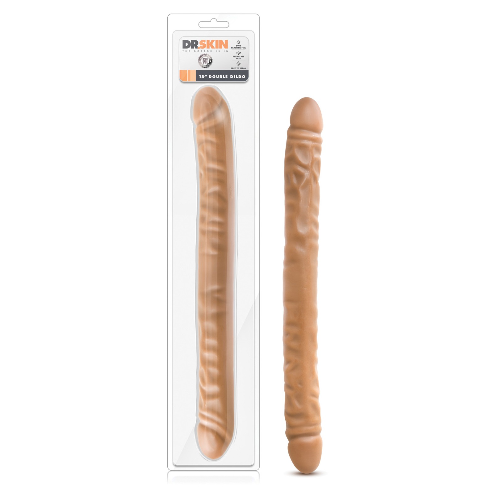 Blush Dr. Skin 18 Inch Double Dildo - Mocha