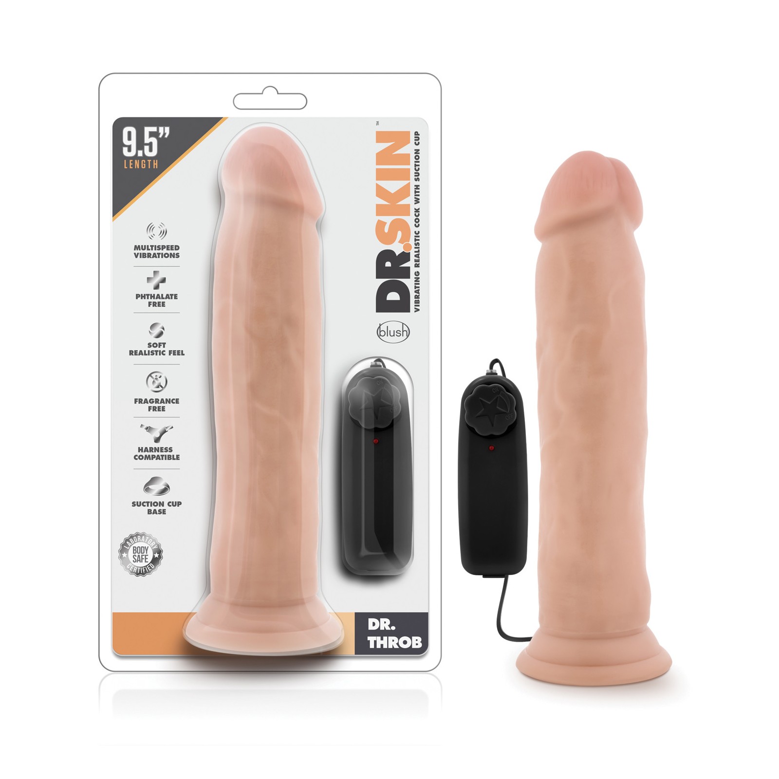 Dr. Skin Dr. Throb 9.5" Cock with Suction Cup