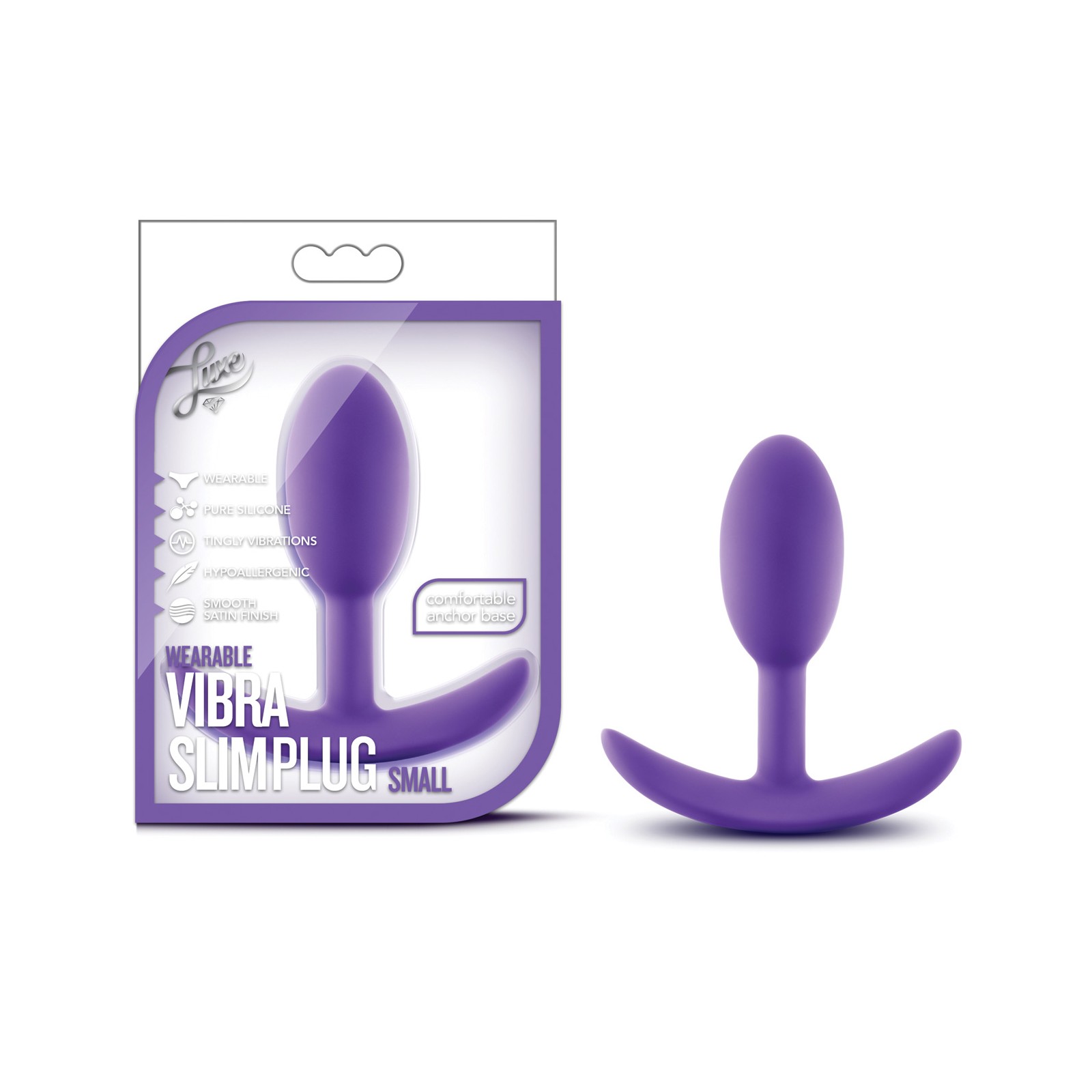 Plug Anal Vibra Slim Wearable Blush Luxe Pequeño Morado