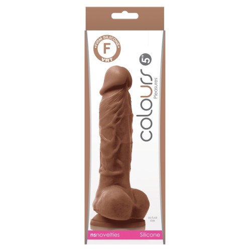 Dildo de 5 Pulgadas Colours Pleasures Marrón con Base de Succión para Sensación Realista