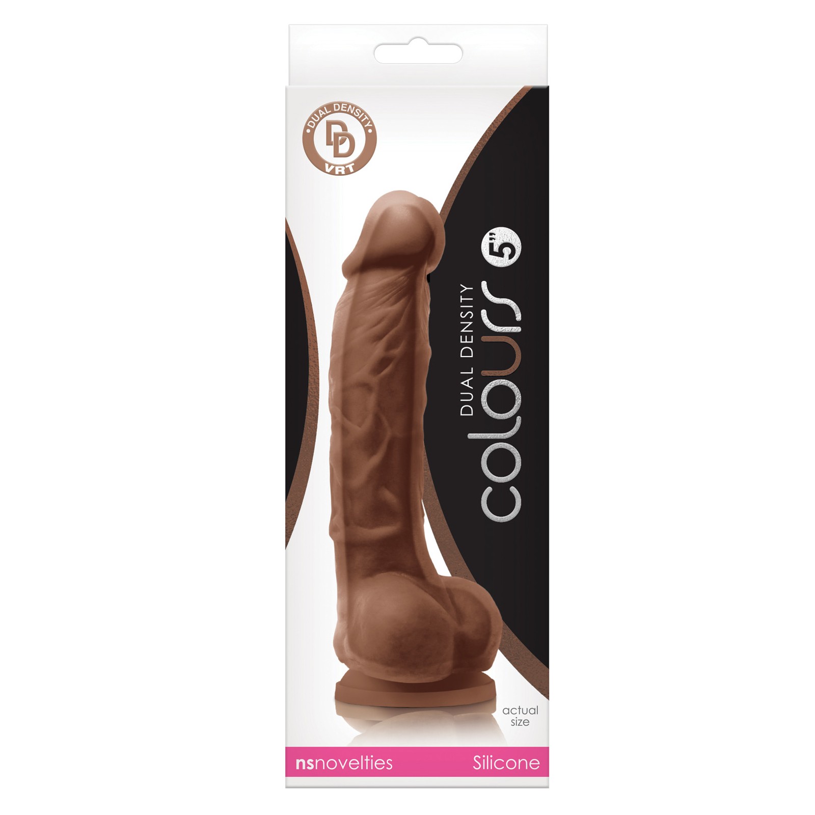 Dildo de Densidad Dual de 5" Marrón