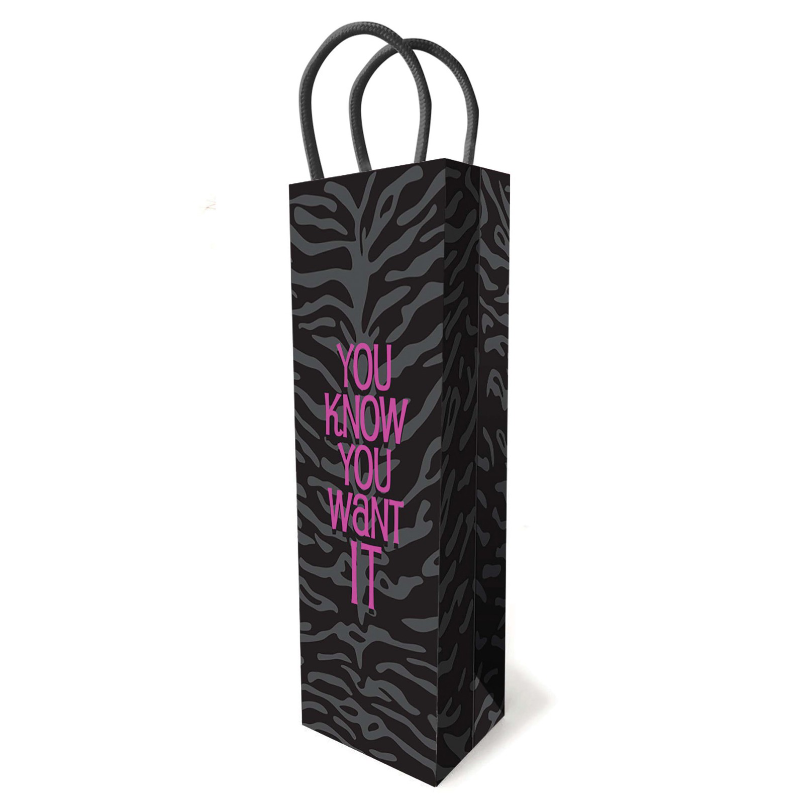 You Know You Want It Gift Bag Black Magenta