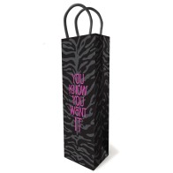 You Know You Want It Gift Bag Black Magenta