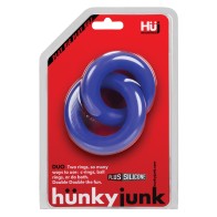 Hunky Junk Duo Linked Cock and Ball Rings Cobalt