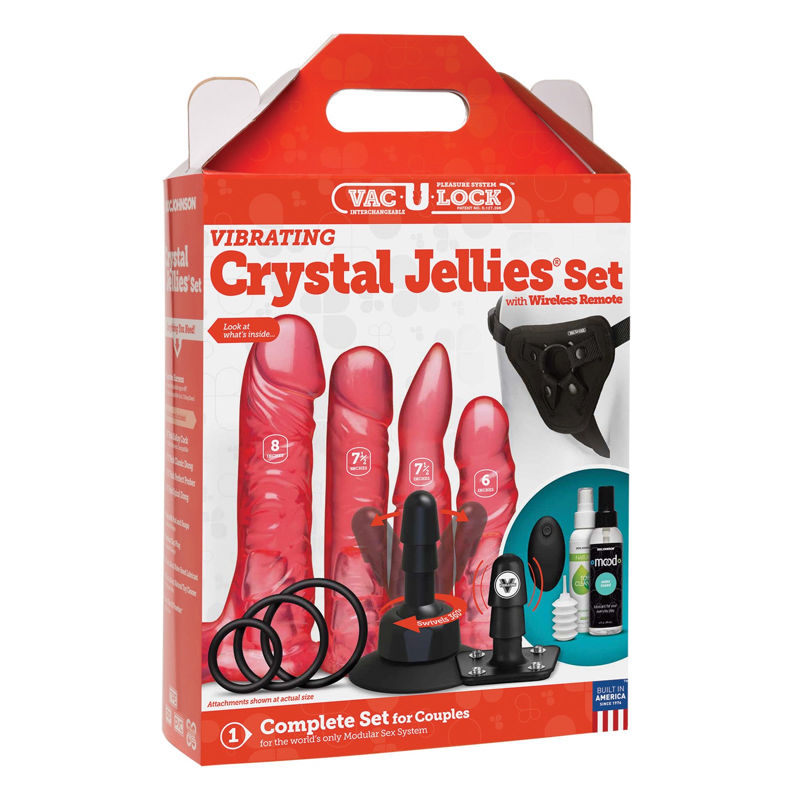 Set de Crystal Jellies Vibrante Vac-U-Lock Rosa