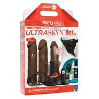 Juego Vac-U-Lock Vibrante de Densidad Doble ULTRASKYN - Chocolate