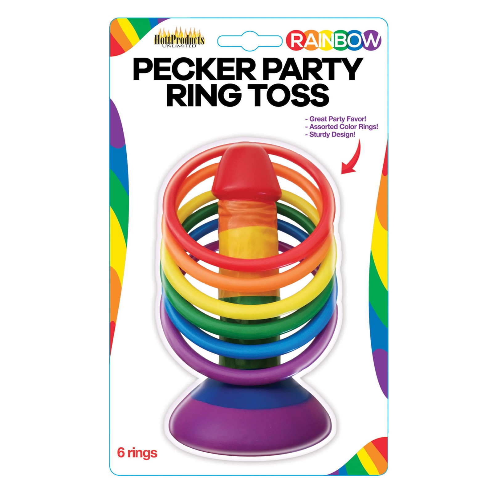 Rainbow Pecker Party Ring Toss - Fun for Your Party