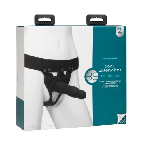 Conjunto Strap-On Body Extensions Daring de 2 piezas - Negro