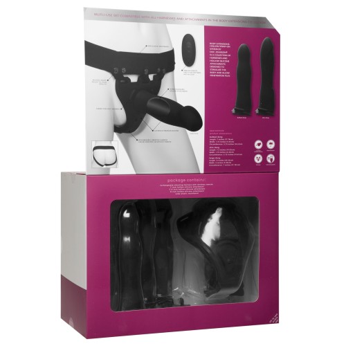 Body Extensions Be Naughty Vibrating Strap-On Set Black