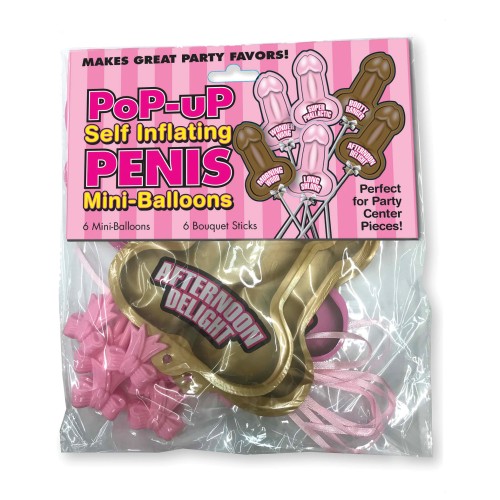 Pop Up Self Inflating Penis Balloons Pack of 6 - Party Fun