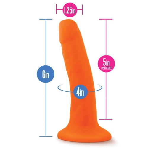 Cock Blush Neo Doble Densidad 6 Pulgadas Naranja Neón