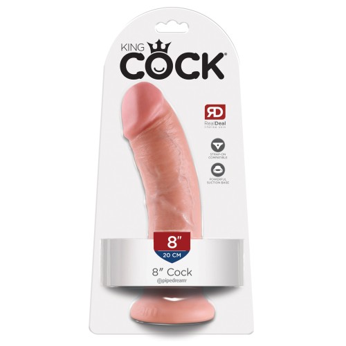 King Cock 8" Realistic Dong with Suction Cup