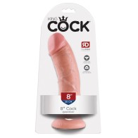 King Cock 8" Realistic Dong with Suction Cup