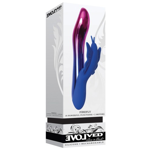 Vibrador Evolved Firefly Doble Estimulación en Azul