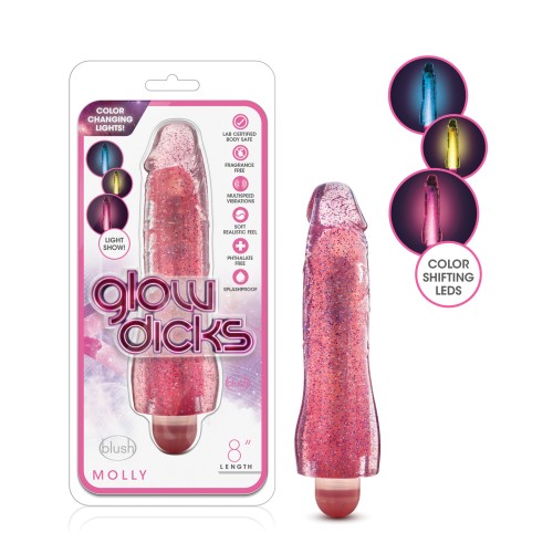 Blush Glow Dicks Glitter Vibrator Molly - Sparkling Pleasure