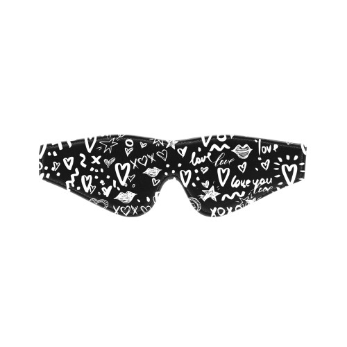 Shots Ouch Love Street Art Printed Eye Mask Black