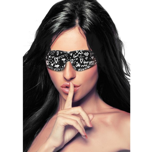 Shots Ouch Love Street Art Printed Eye Mask Black