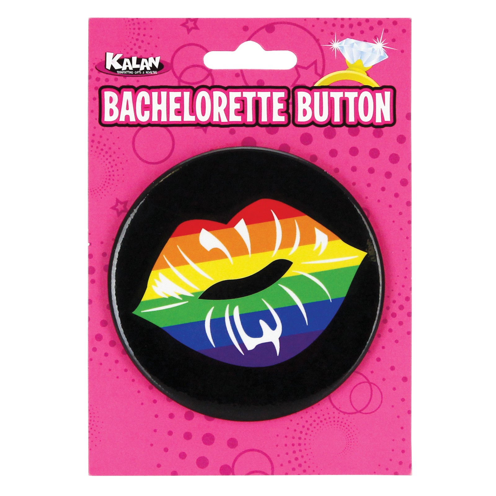 Rainbow Lips Button 3 inch