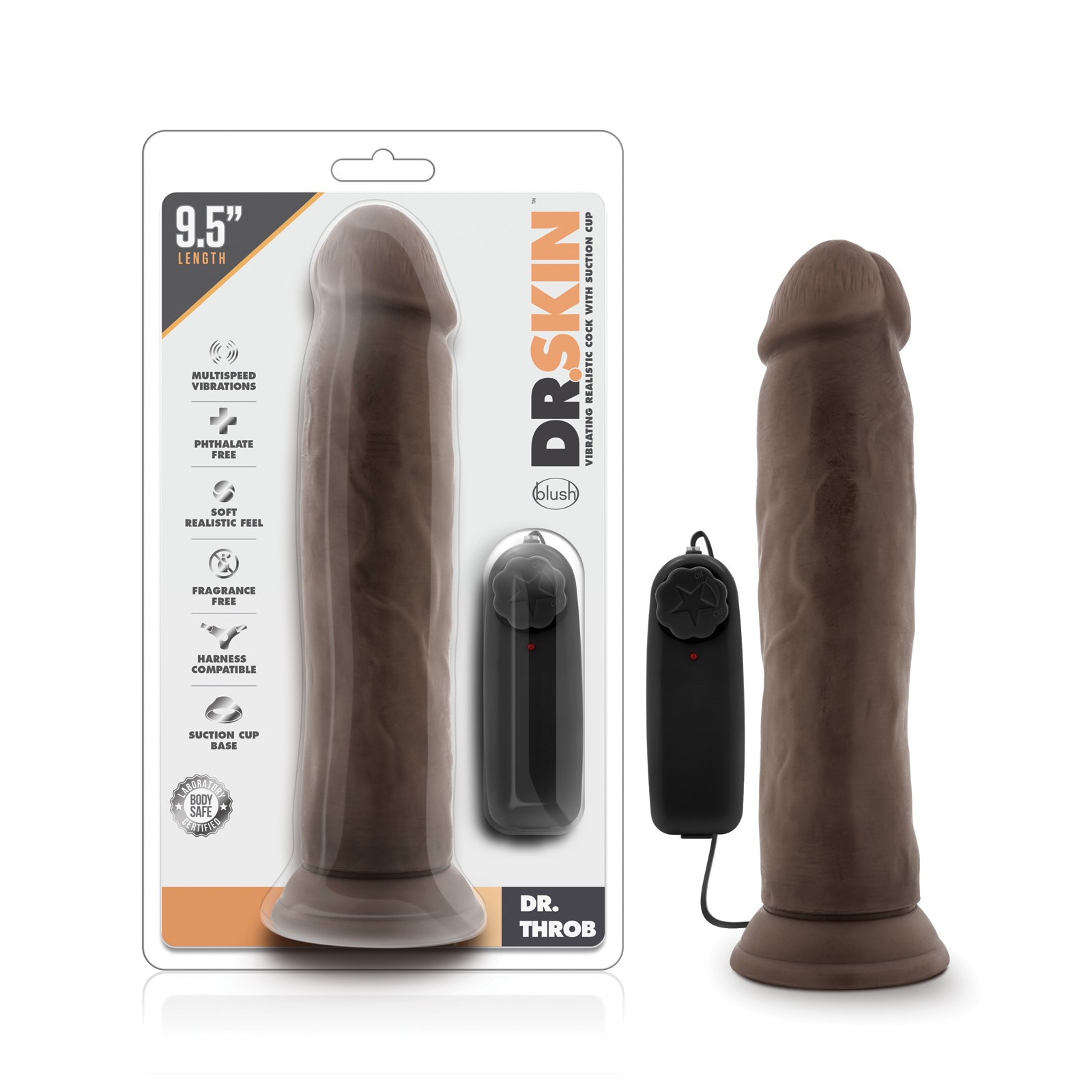 Pene Dr. Throb de 9.5 Pulgadas con Base de Succión