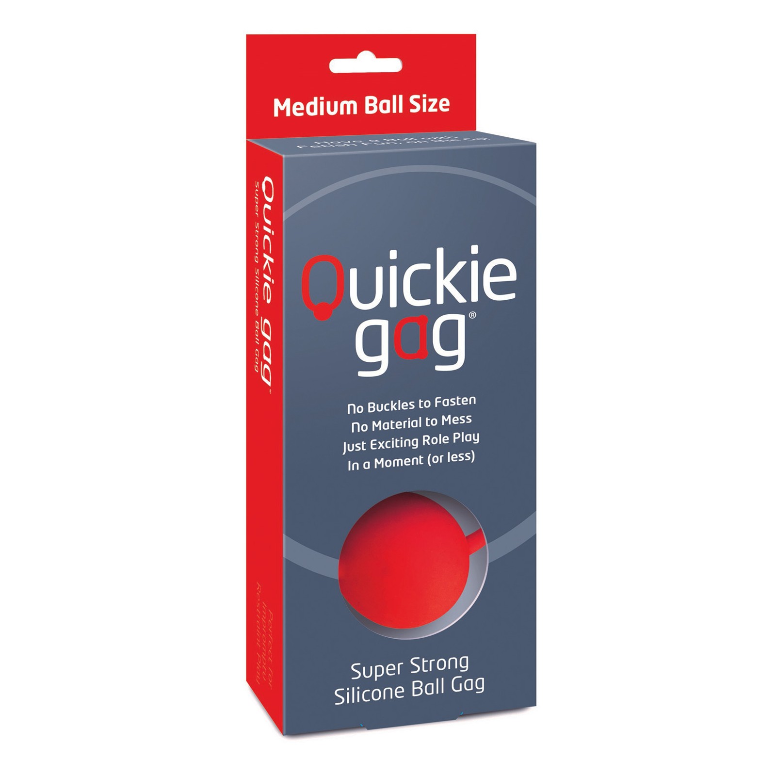 Quickie Medium Ball Gag Red for Sensual Bondage