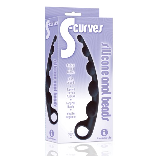 9's S-Curved Silicone Anal Beads