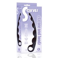 9's S-Curved Silicone Anal Beads