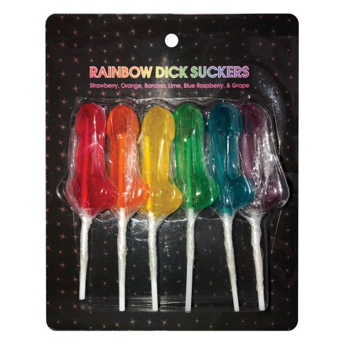 Rainbow Dick Suckers Pack of 6