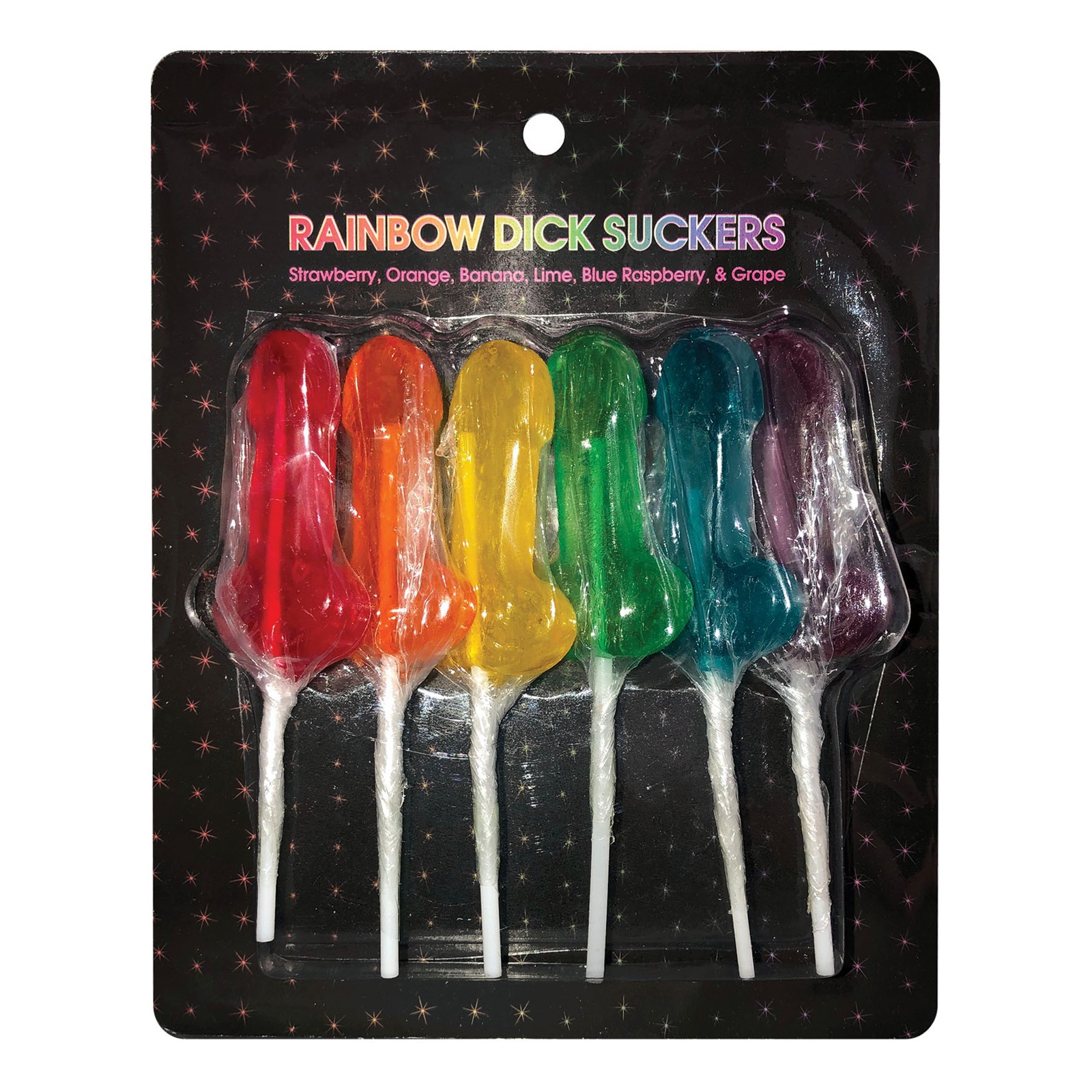 Rainbow Dick Suckers Pack of 6