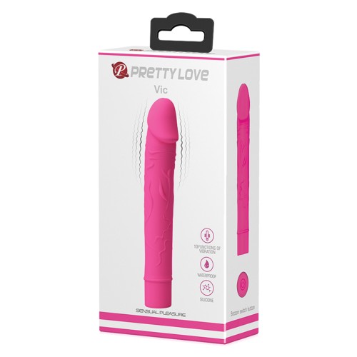 Pretty Love Vic Dildo Vibrador para G-Spot Magenta