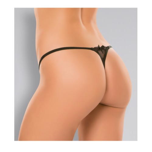 Adore Pixie Thong Panty Black O/S