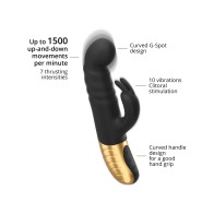 Conejito G-Stormer Dorcel con Movimiento de Inserción - Negro/Dorado