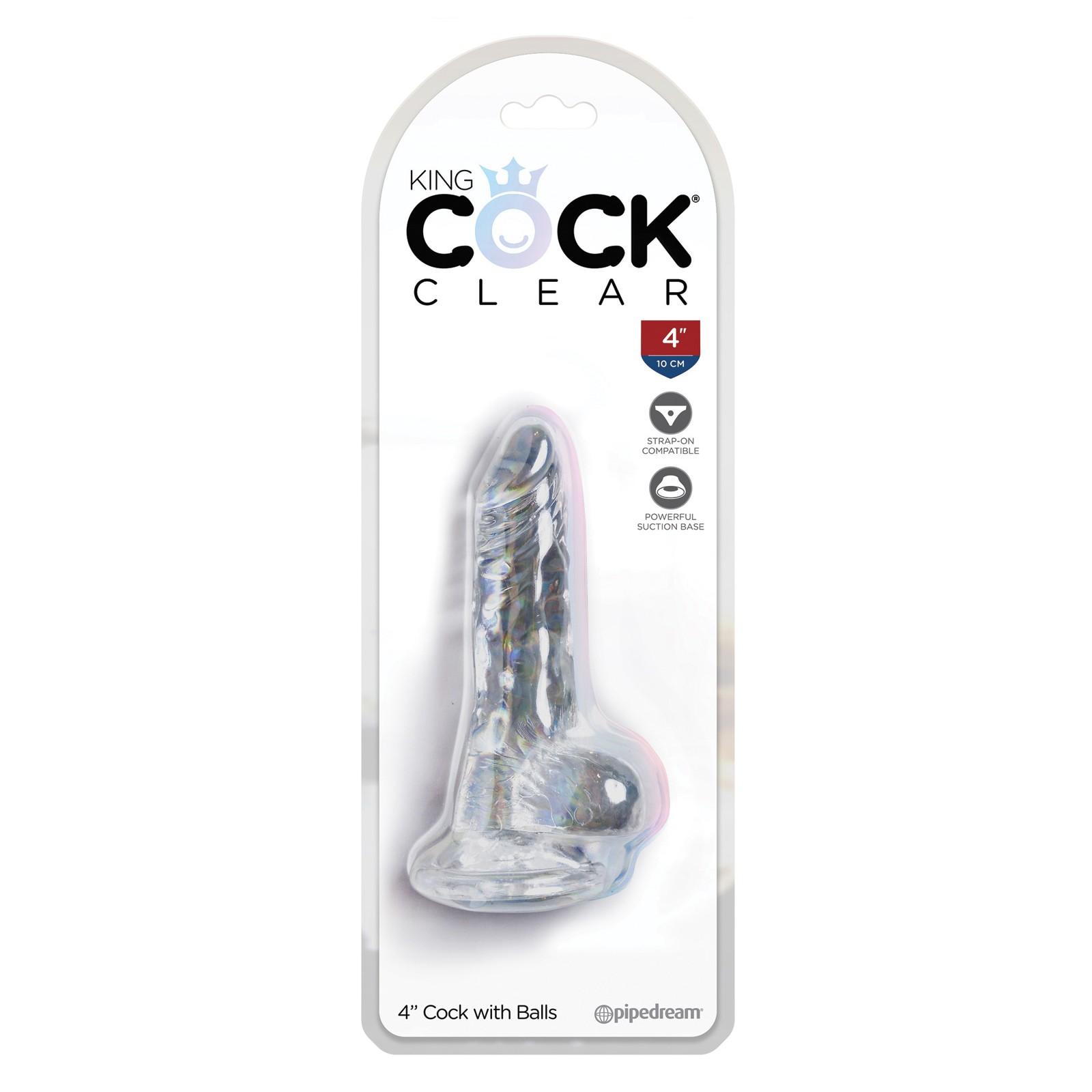 King Cock Claro Dildo de 4" con Testículos