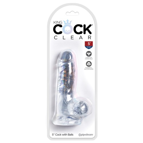 Dildo Realista Transparente King Cock 5" para el Placer